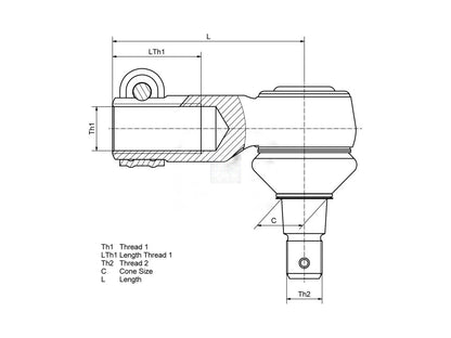 Ball Joint Right Hand Thread for Renault Kerax, Magnum & Premium