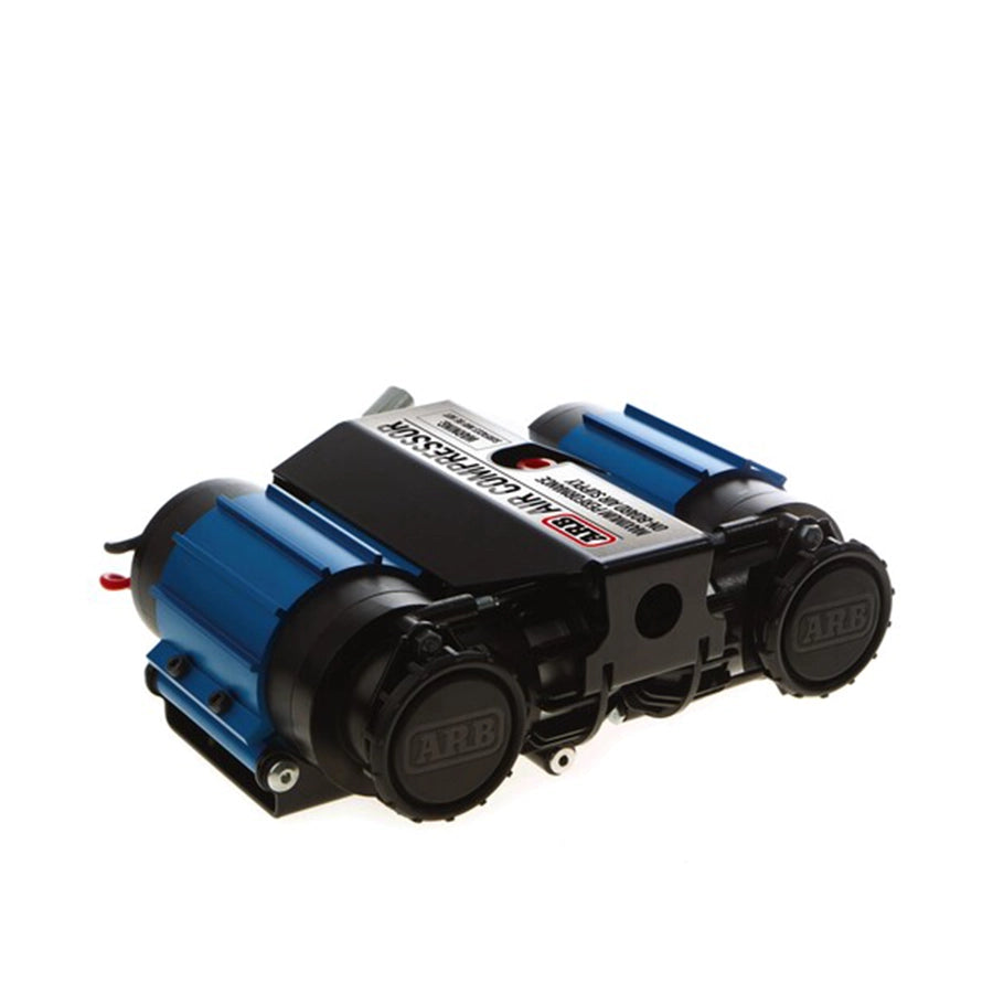 Mechanical winch with blue and black design on a white background