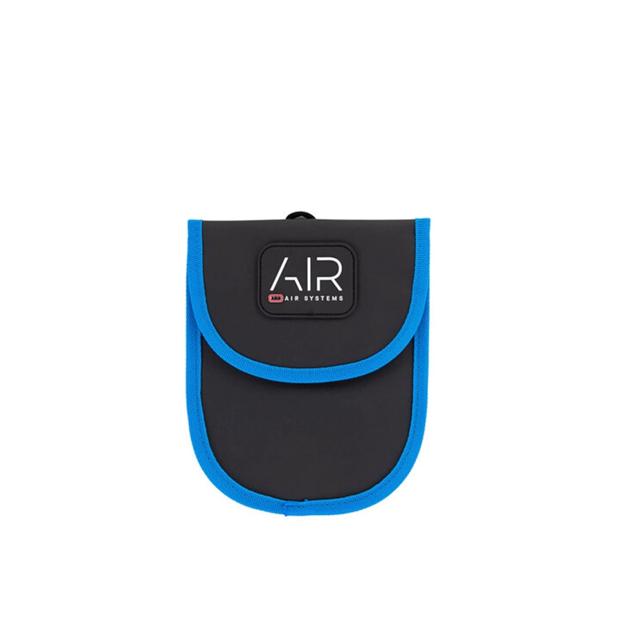 Black pouch with blue edge and 'AIR' logo on a white background