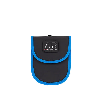Black pouch with blue edge and 'AIR' logo on a white background