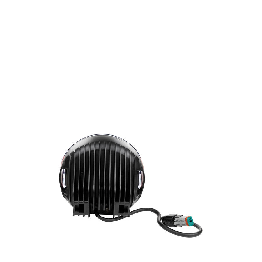 Black LED light on a white background