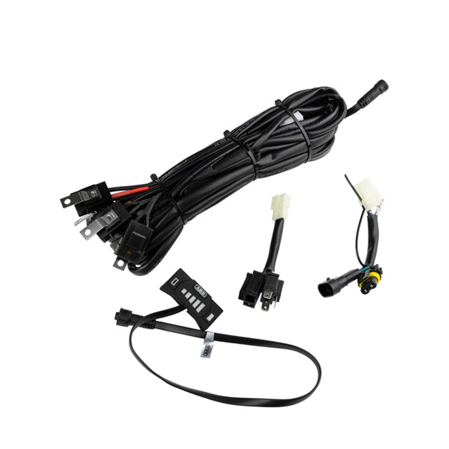 Car wiring harness kit with connectors on a white background