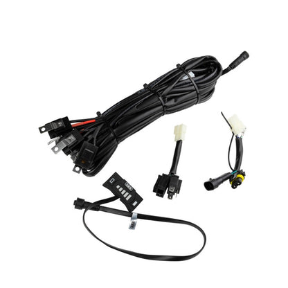Car wiring harness kit with connectors on a white background