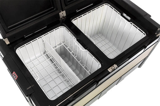 Open cooler with two wire baskets inside