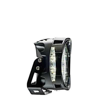Black off-road vehicle light on a white background