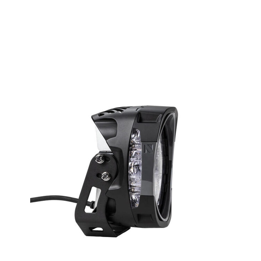 Black LED light on a white background