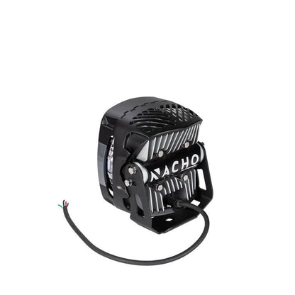 Black LED light with 'Nacho' branding on a white background