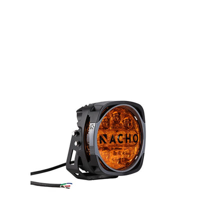 Orange fog light with 'Nacho' branding on a white background