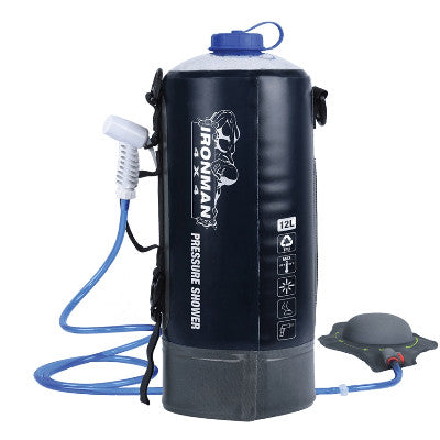 Ironman 4x4 12L Pressure Shower | Solar Heated Foot Pump Camp Shower with Thermometer UAE