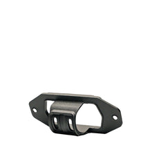 Black metal bracket on a white background