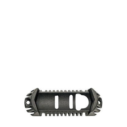 Black metal rail on a white background