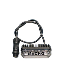 Small LED light bar with 'NACHO' branding on a white background
