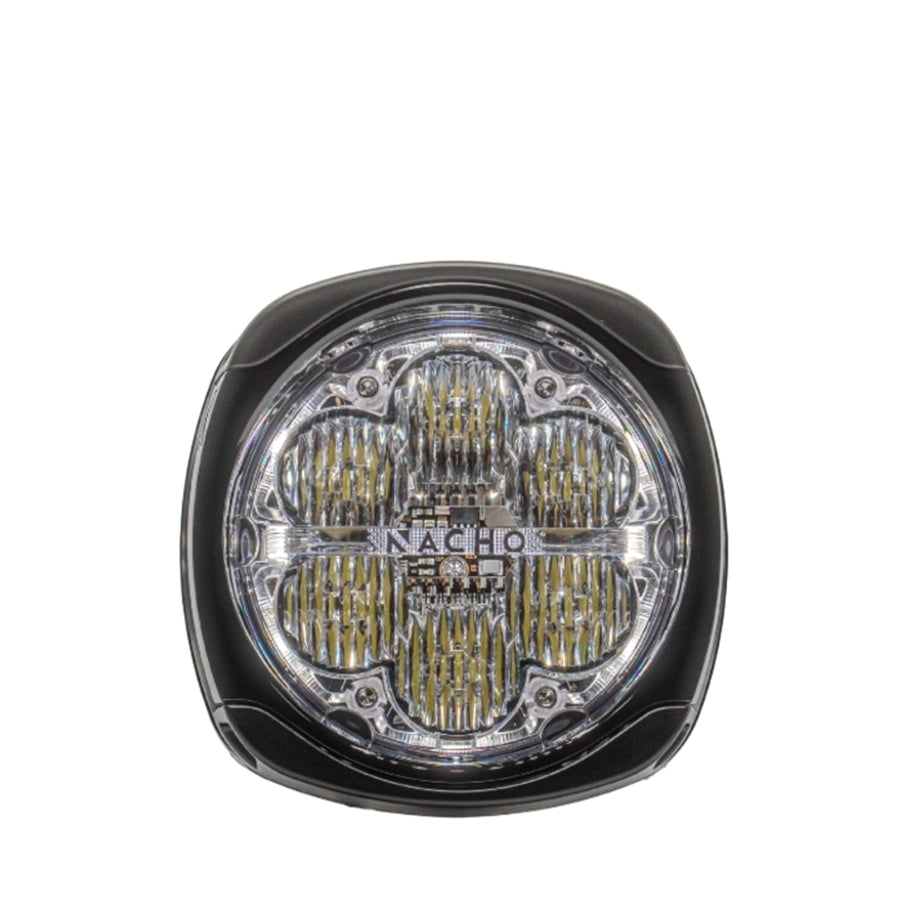 Round LED light with 'Nacho' branding on a white background