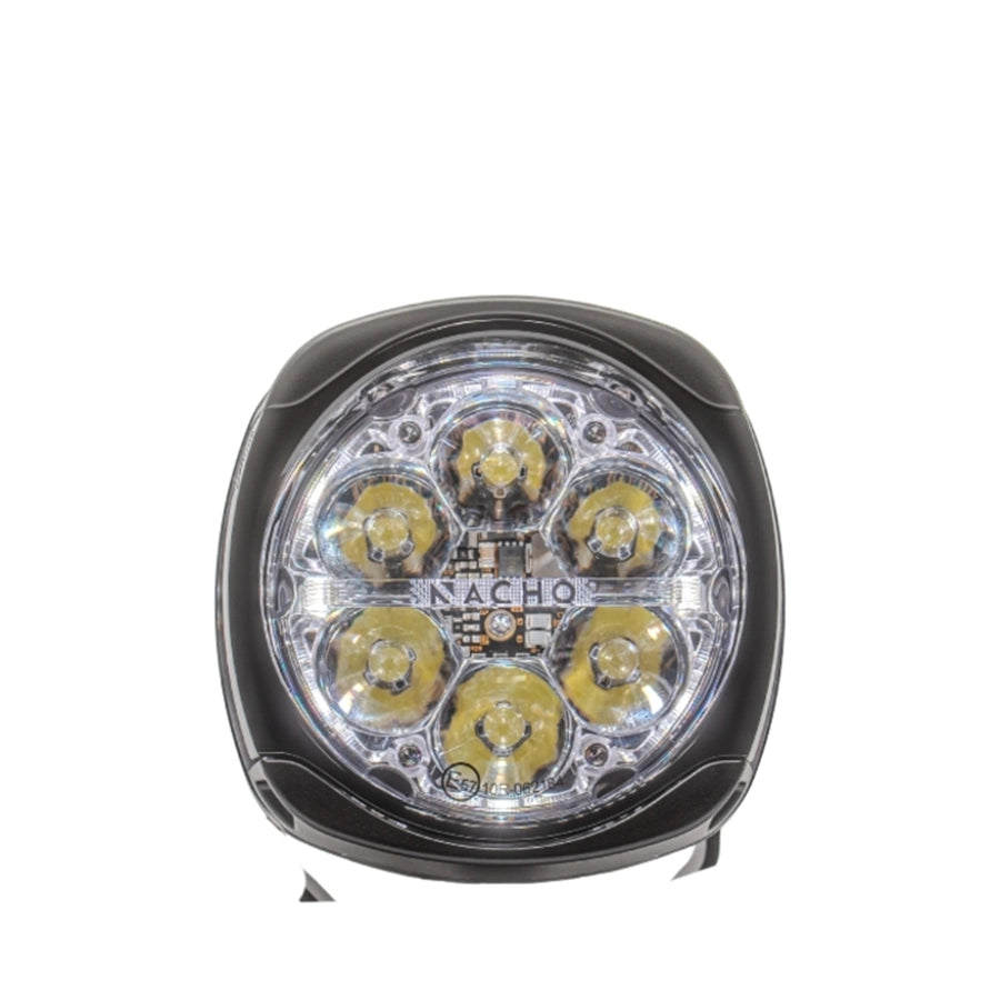 Round LED light with 'Nacho' branding on a white background