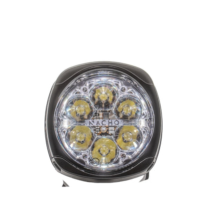 Round LED light with 'Nacho' branding on a white background