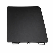 A black rectangular protective cover or panel with rounded top corners and small mounting brackets at the bottom, shown on a plain white background.