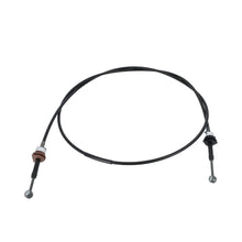 Black cable with metal connectors on a white background