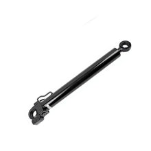 Black metal rod with two hooks on a white background